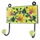Forest Green Wheel Flower Ceramic Tile Hook